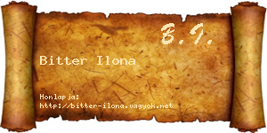 Bitter Ilona névjegykártya